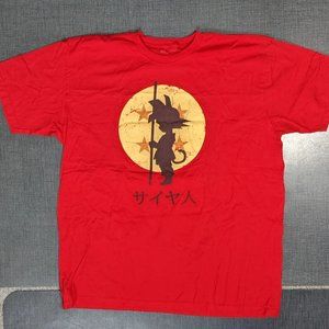 BustedTee Dragon Ball Z Goku red XL shirt